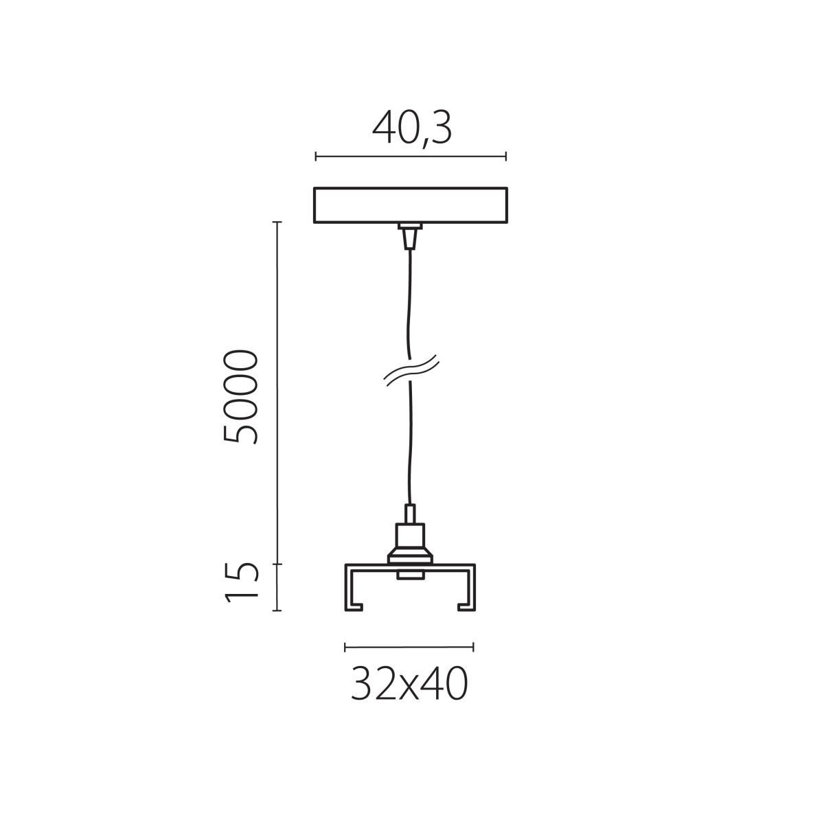 Подвес скрытый тип D треку 5040xx-(F)/(R) 5 м Quattro Lightstar 504197-FR2