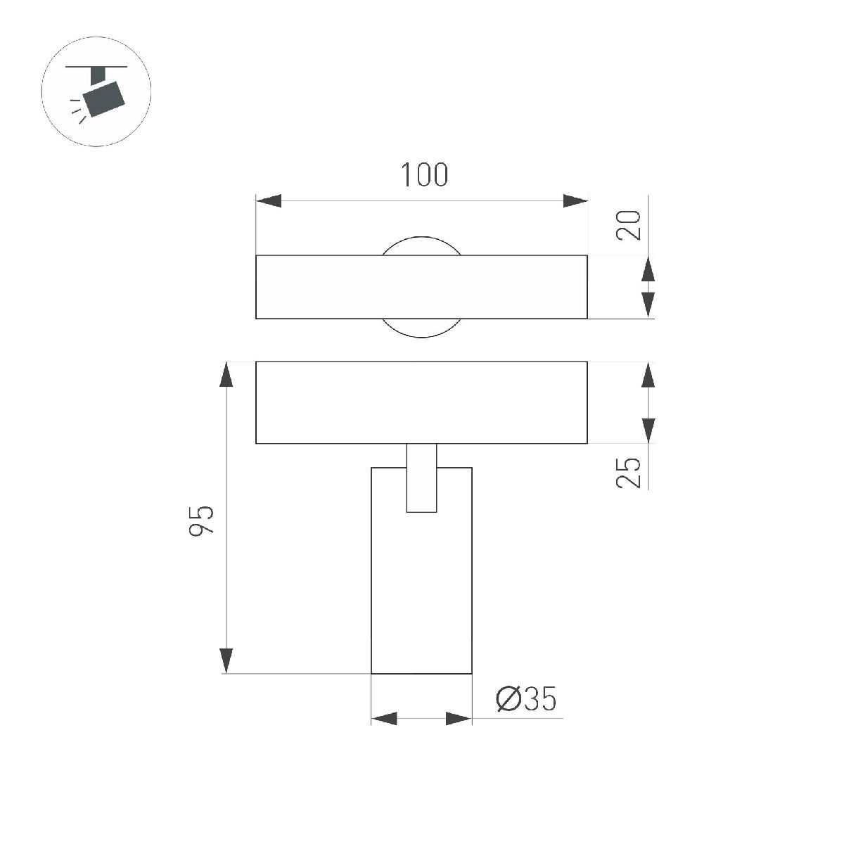 Трековый магнитный светильник Arlight MAG-SPOT-25-R65-5W Day4000 050073