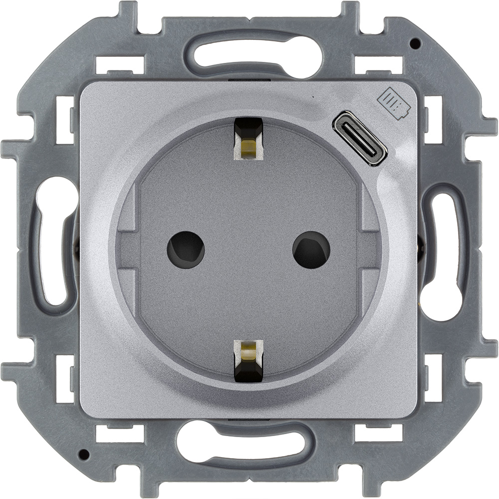 Розетка с/з с USB тип C со шторками Legrand Inspiria 673772