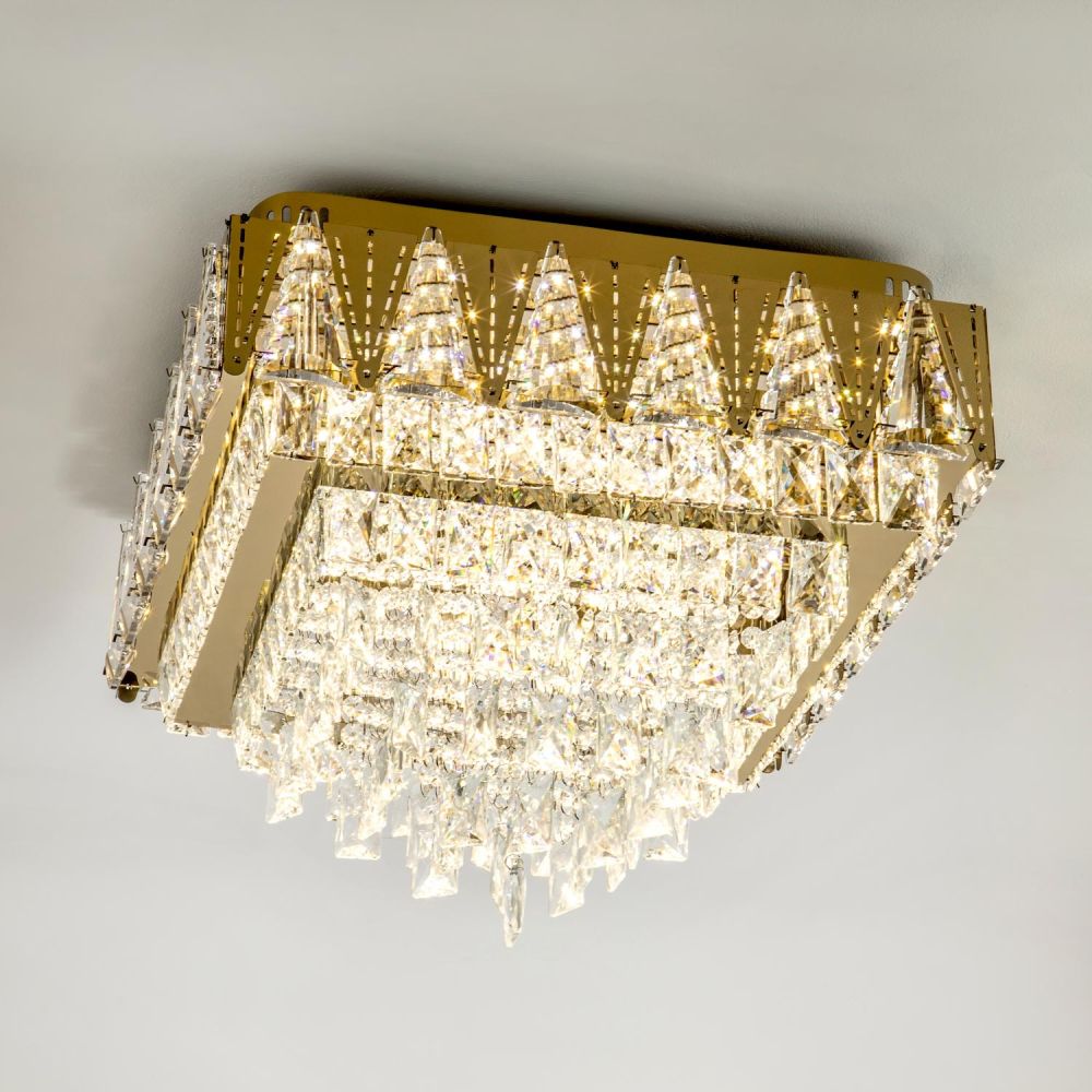 Потолочная led люстра LED4U L9437-500-500 GD с УД
