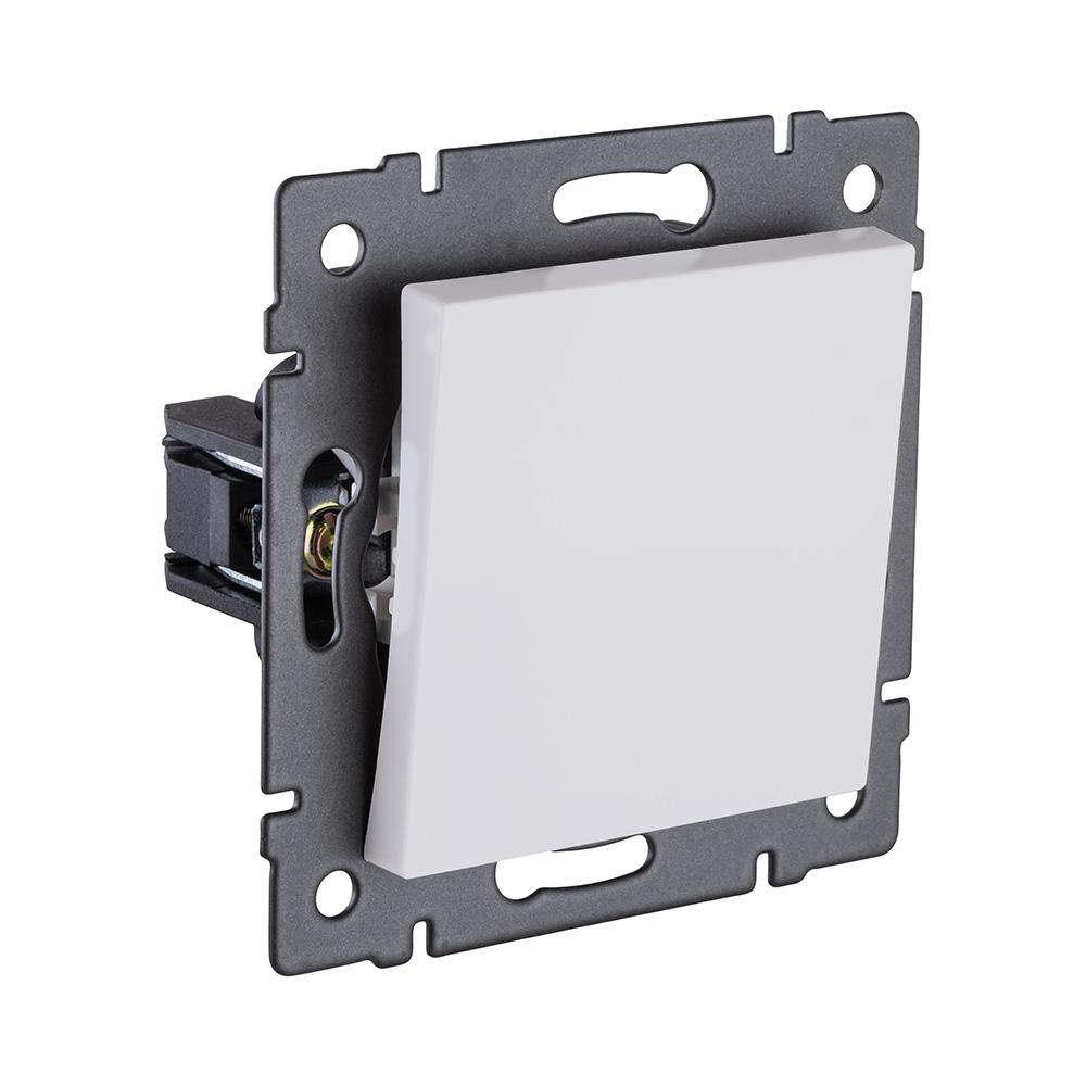 Выключатель 1-клавишный 10А/250В, белый матовый Kollinger REA-S-001WM для Aspekt, Eleganz, Reflex