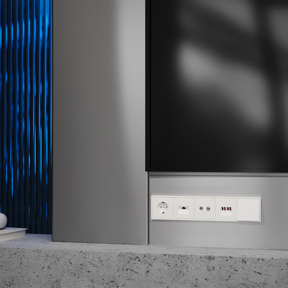 Накладка для розетки телевизионной оконечной TV+SAT Voltum S70 (хлопок) VLS001613