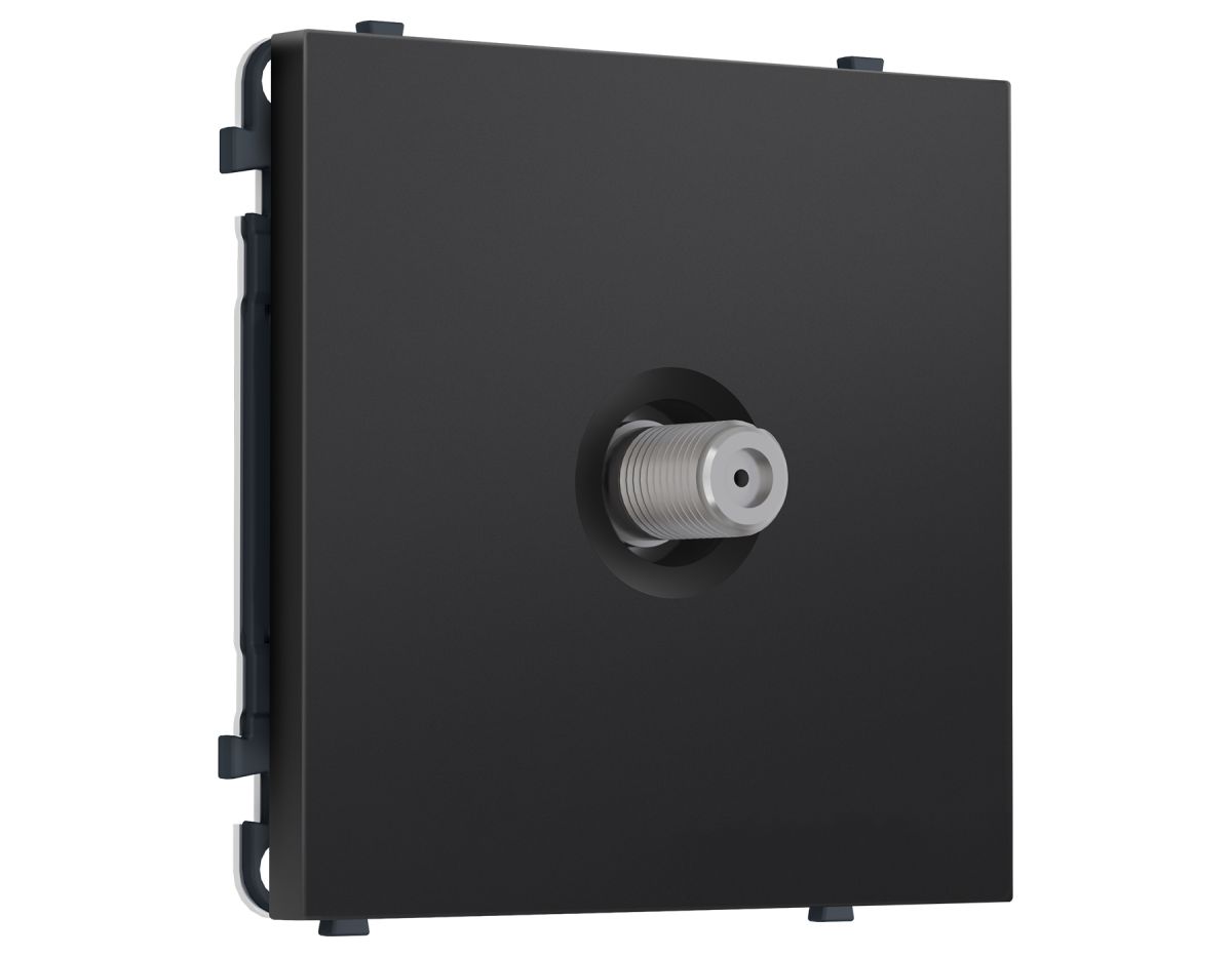 Комплект механизма TV розетки SAT SIGMA Черный матовый 5-2400MHz 3.5dB QUANT PRO Ambrella Volt MS813050 (SP8130, PR215)