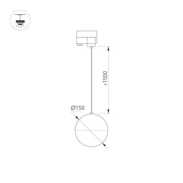 Трековый светильник Arlight LGD-Emisfero-Track-Hang-4TR-R150-11W Warm3000 035936