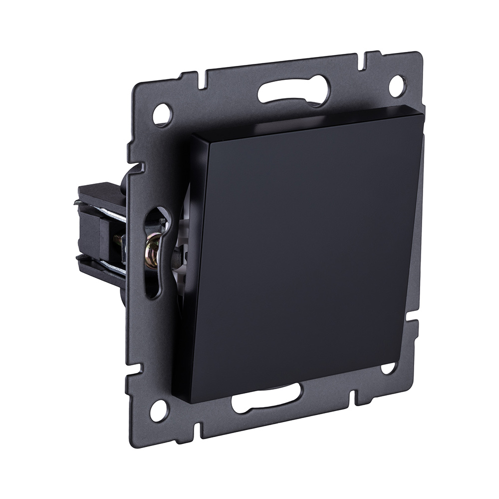 Выключатель 1-клавишный перекрестный 10А/250В, черный Kollinger REA-S-006BK для Aspekt, Eleganz, Reflex