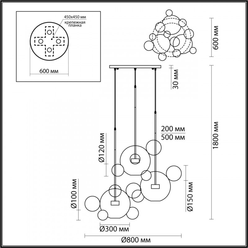 Подвесная люстра Odeon Light 4640/36LA