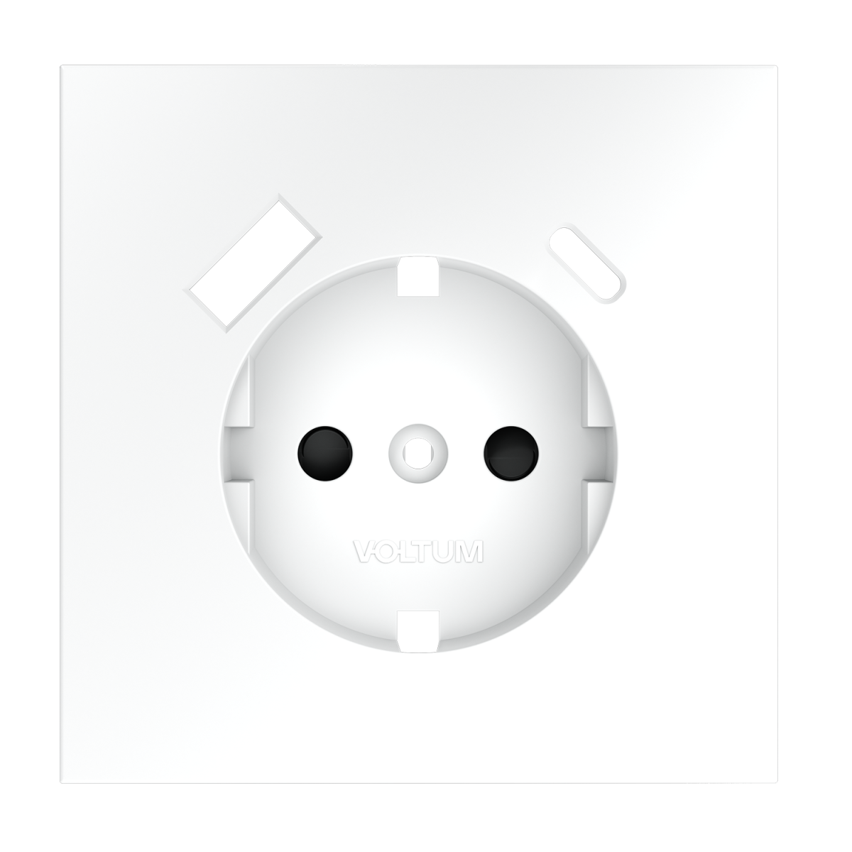 Накладка для розетки с заземлением и защитными шторками, с USB A+C Voltum S70 (белый матовый) VLS001002