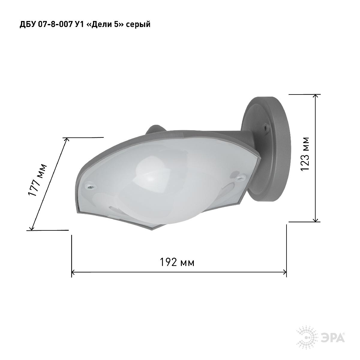 Уличный настенный светильник Эра ДБУ 07-8-007 У1 «Дели 5» серый Б0057529