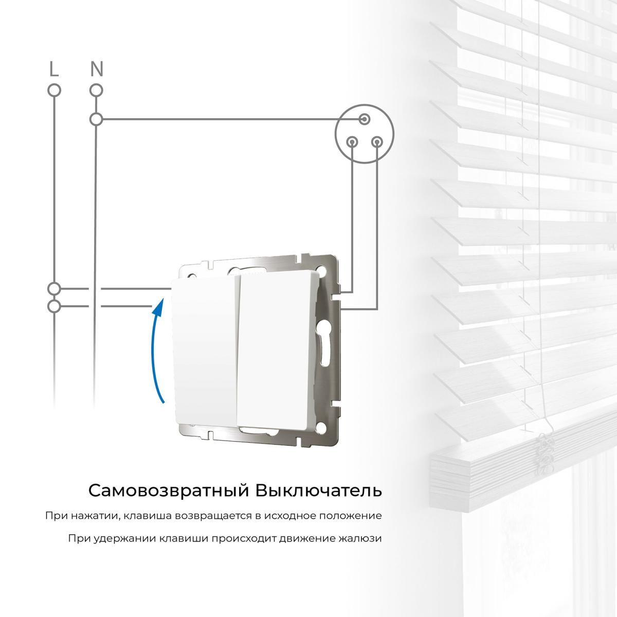 Выключатель двухклавишный с самовозвратом Werkel 4690389192319 W1122401 a062572