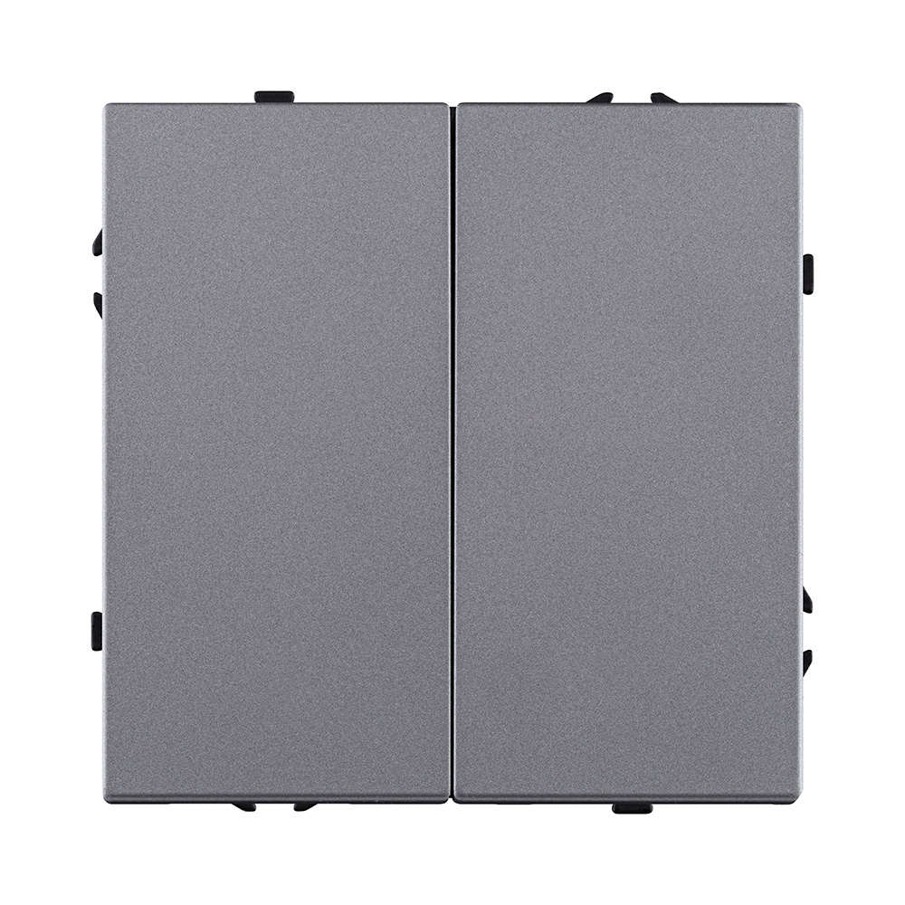 Выключатель кнопочный 2-клавишный 10А/250В, серый Kollinger Eclipse EC-025GY