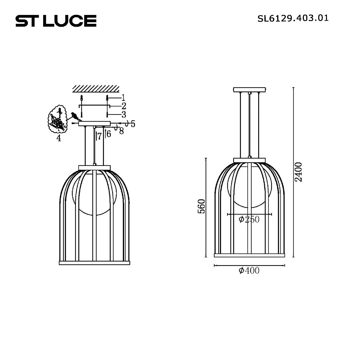 Подвесной светильник ST Luce Nordic SL6129.403.01