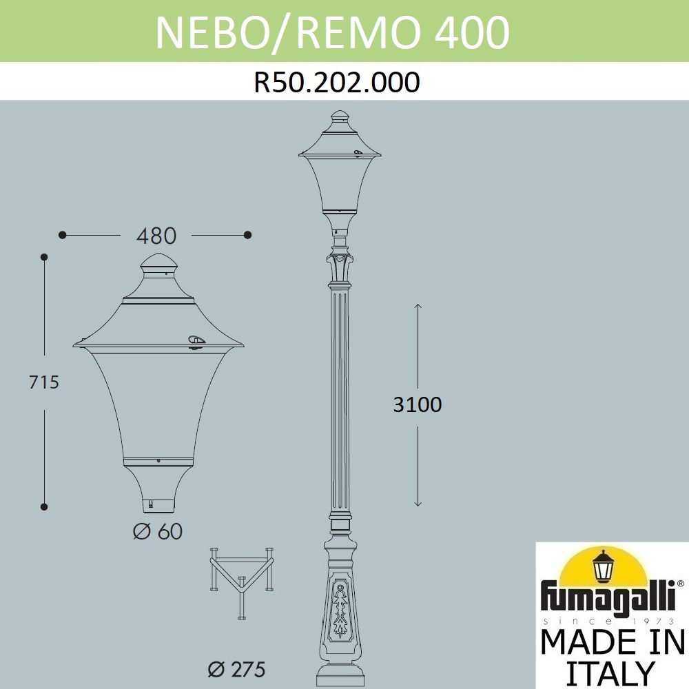 Парковый светильник Fumagalli Remo R50.202.000.AXH27