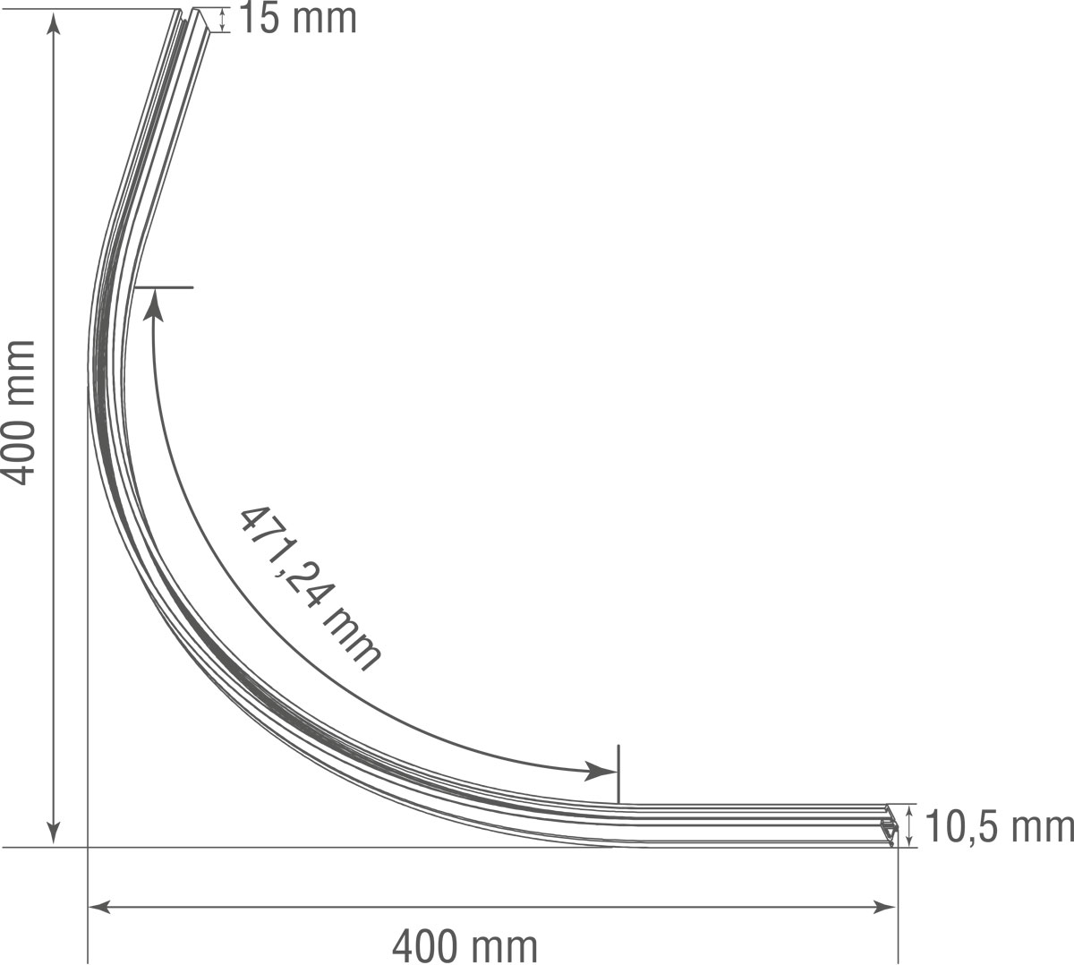 Круглый угол-соединитель Donolux Slim Line Mini R corner 600 CB