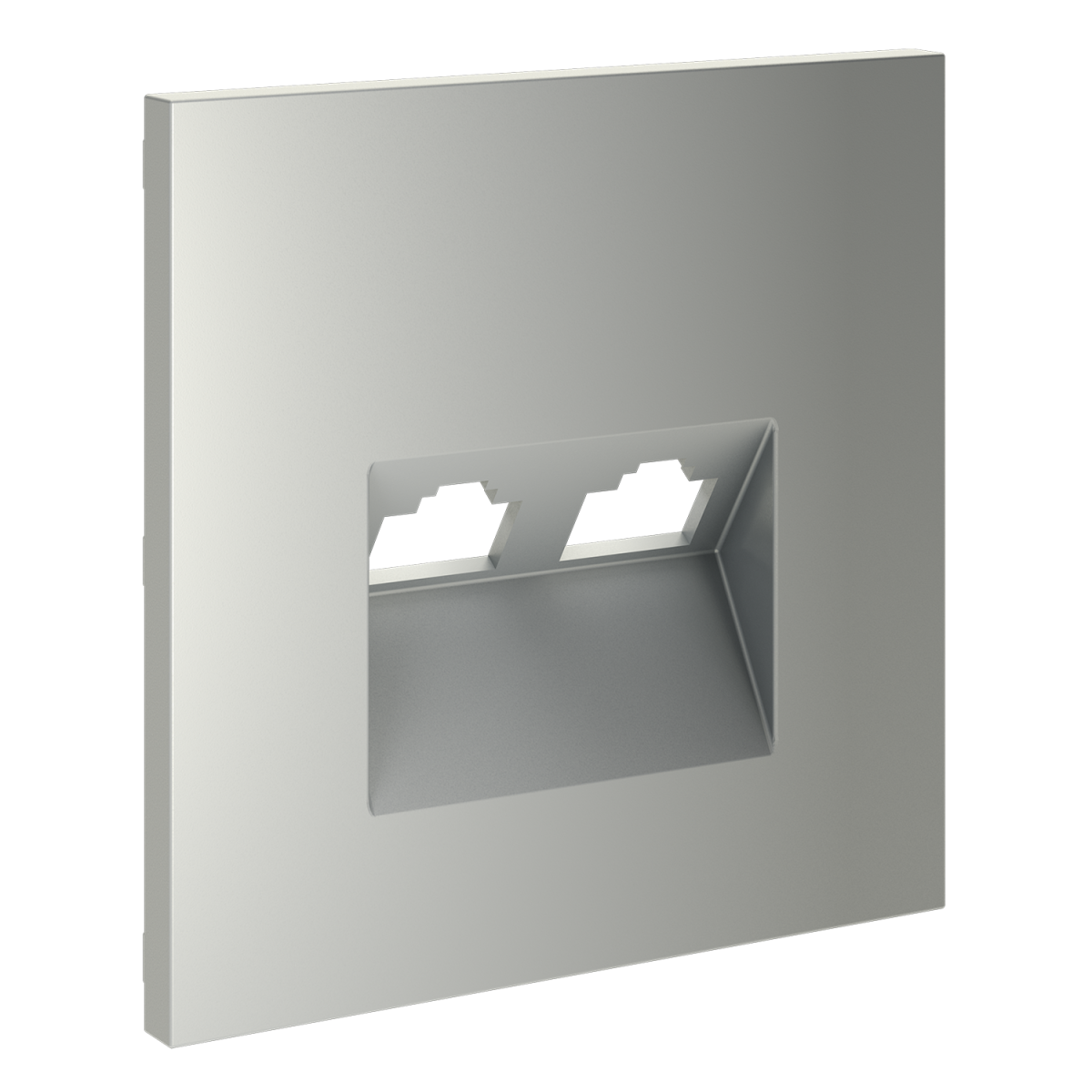 Накладка для розетки компьютерной двойной RJ45+RJ45 кат.6 Voltum S70 (сталь) VLS001405