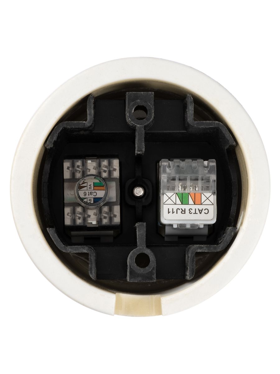 Розетка телефонная RJ11 + компьютерная RJ45 сл. кость Болонь TDM Electric SQ1820-0352
