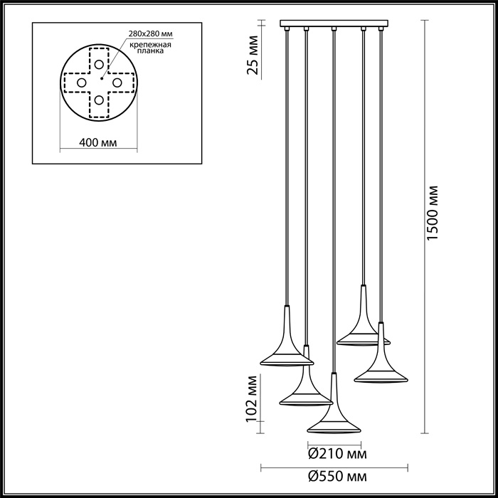 Подвесная люстра Odeon Light Fozzi 4096/5