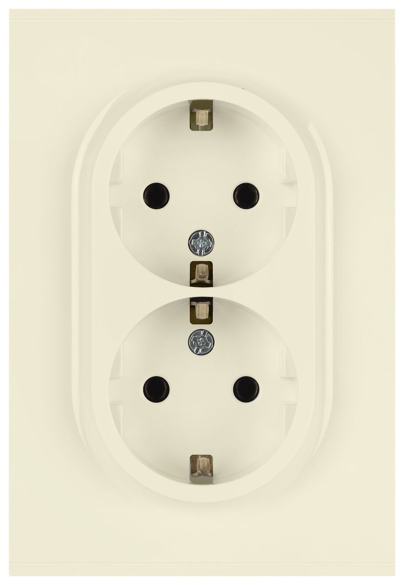 Розетка Эра Arktik 16-2104-02 двойная с заземлением 2X2P+E Schuko 16А-250В слоновая кость Б0070445