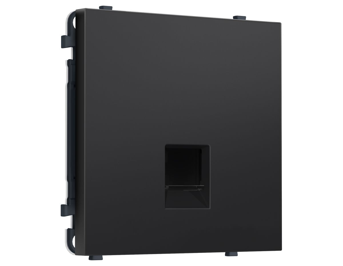 Комплект механизма телефонной розетки SIGMA Черный матовый RJ-11 Ambrella Volt MS812030 (SP8120, PR190)