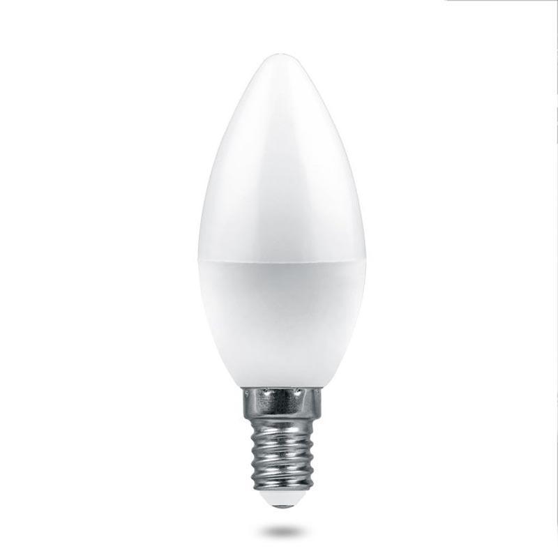 Лампа светодиодная Feron E14 7,5W 4000K свеча матовая LB-1307 38054