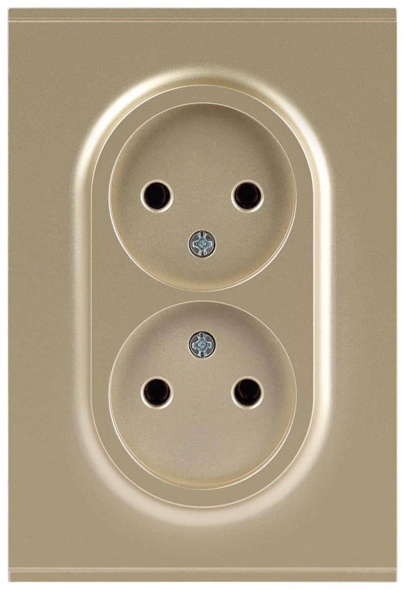 Розетка Эра Arktik 16-2107-04 без заземления двойная 2X2P 16А-250В шампань Б0071684