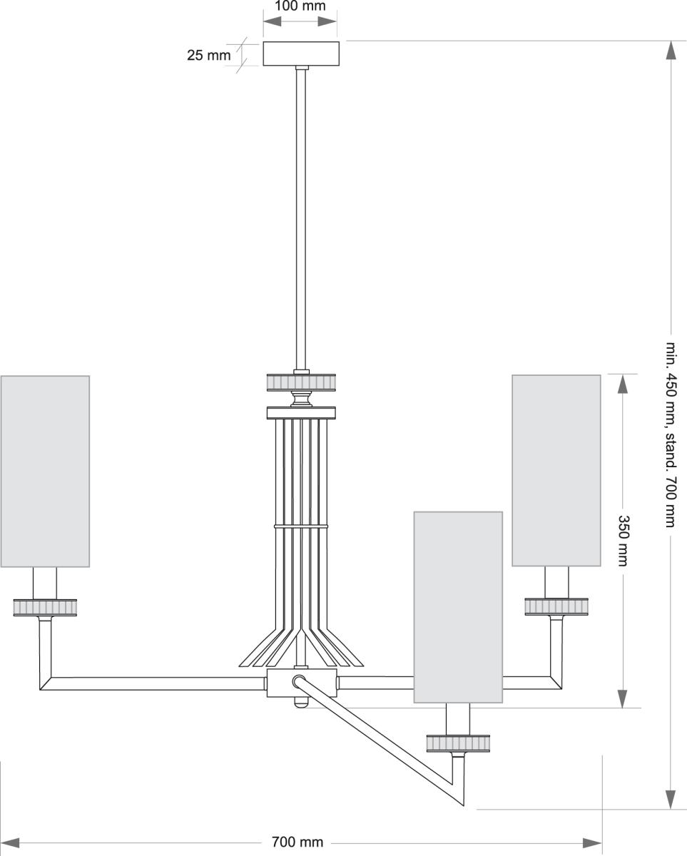 Люстра на штанге Kutek Genova GEN-ZW-3(P/A)