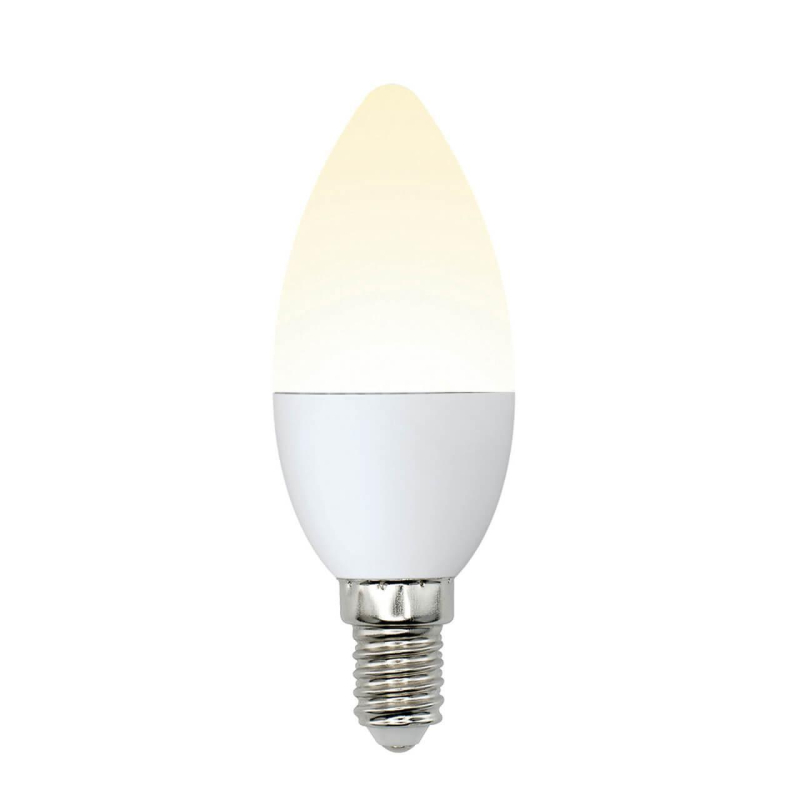 Лампа светодиодная (UL-00002373) Uniel E14 6W 3000K матовая LED-C37-6W/WW/E14/FR/MB PLM11WH