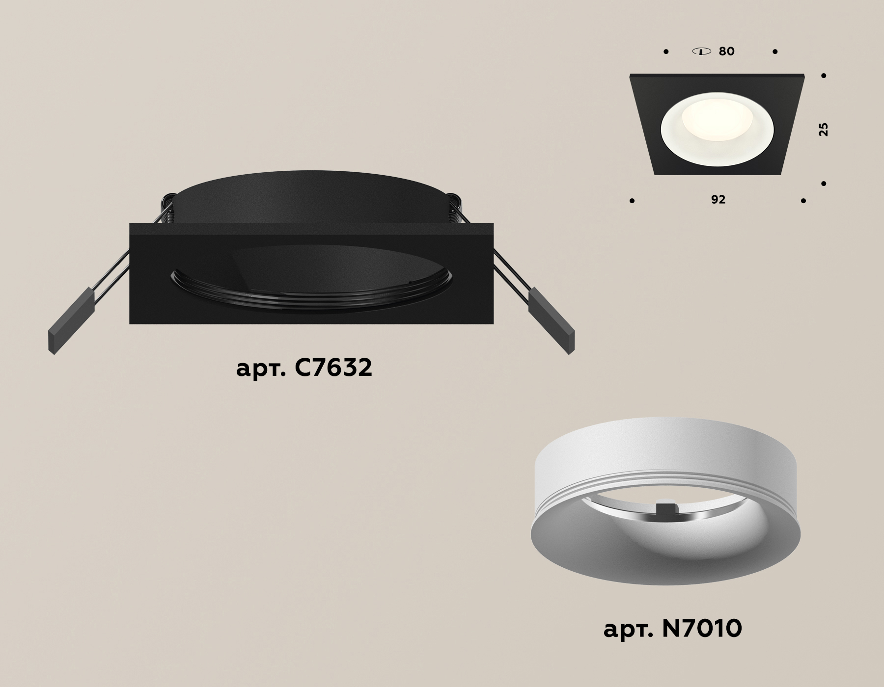 Встраиваемый светильник Ambrella Light Techno XC7632001 (C7632, N7010) в #REGION_NAME_DECLINE_PP#