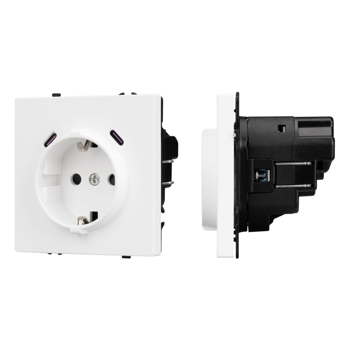 Розетка зк со шторками с USB тип C+С софт-тач белый кварц Arlight SCT-MUCC-SFPL-WH (250V, 16A) 061818(1)