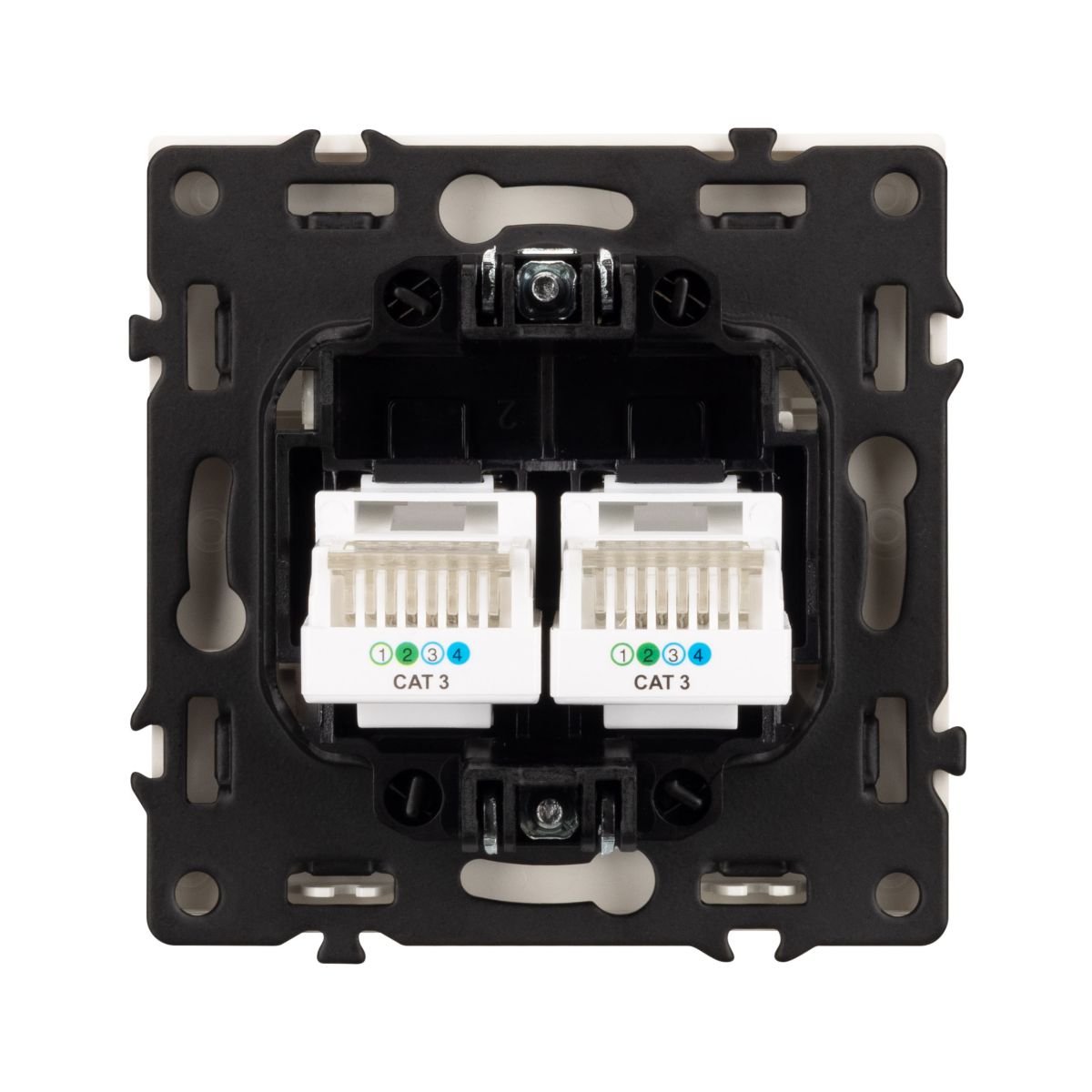 Розетка телефонная двойная софт-тач белый кварц Arlight SCT-MTL2-SFPL-WH (2хRJ-11, 4C) 054308(1)