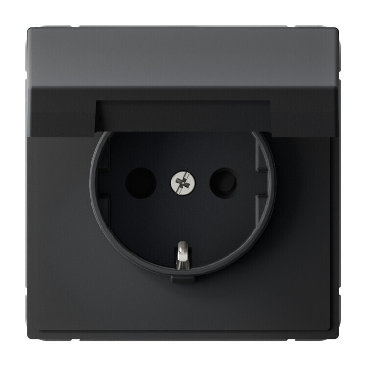 Розетка с заземл. со шторк. с крышк., 16А, IP20, механизм, быстрозажим. Клем. Systeme Electric ArtGallery Карбон GAL001046S