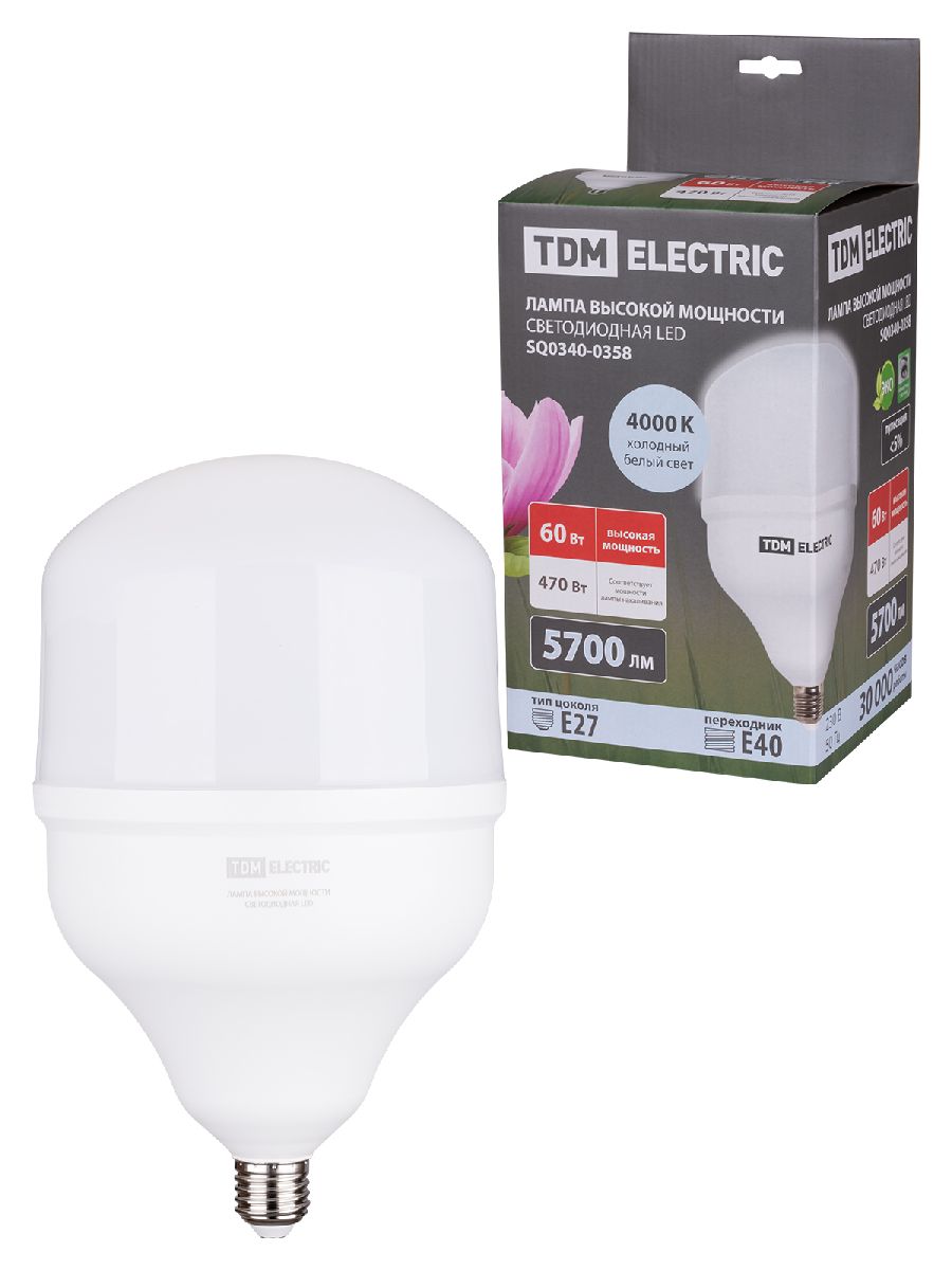 Лампа светодиодная TDM Electric E27 60W 4000K матовая SQ0340-0358