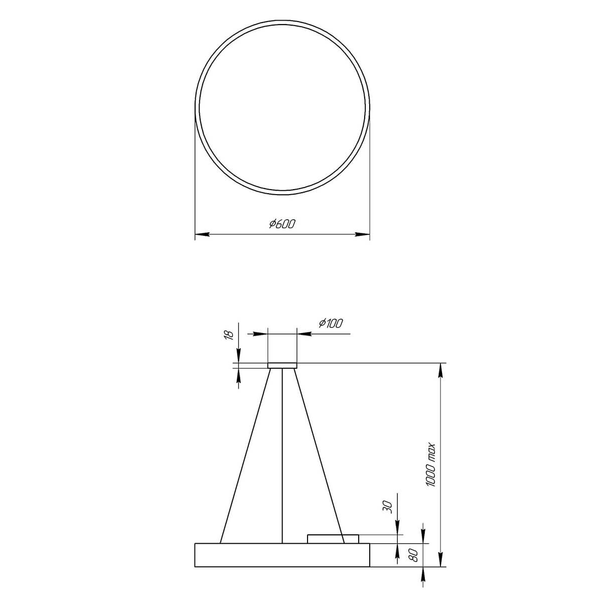 Подвесной светодиодный cветильник Geometria ЭРА Ring SPO-131-W-40K-045 Б0050558