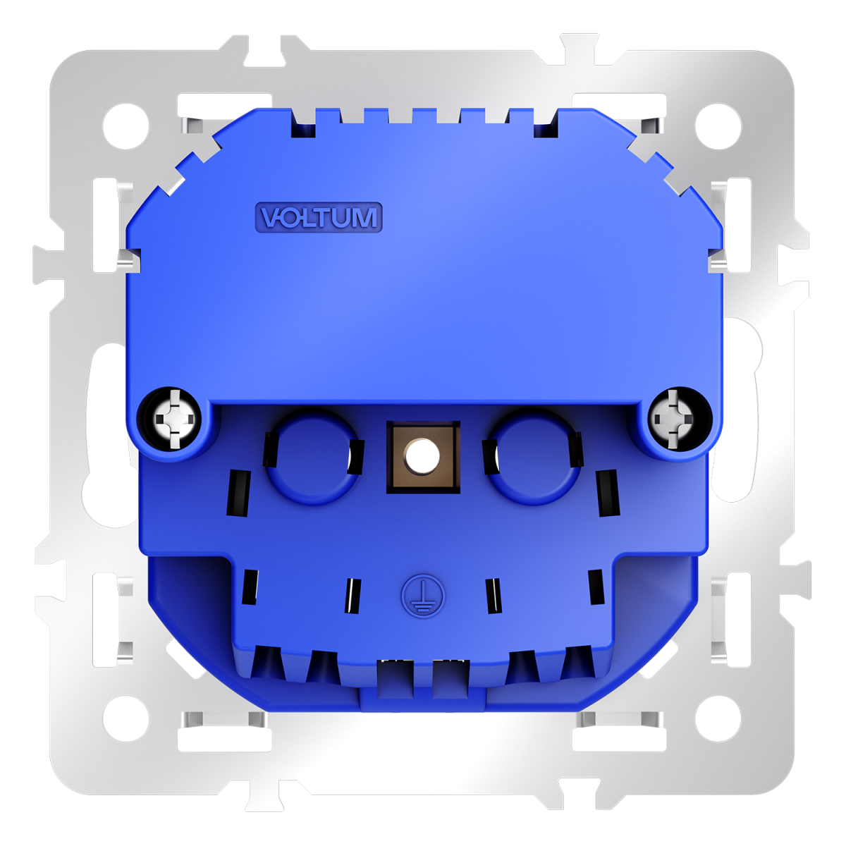 Механизм розетки с заземлением и защитными шторками 16А, с USB A+A Voltum S70 VLS0404M