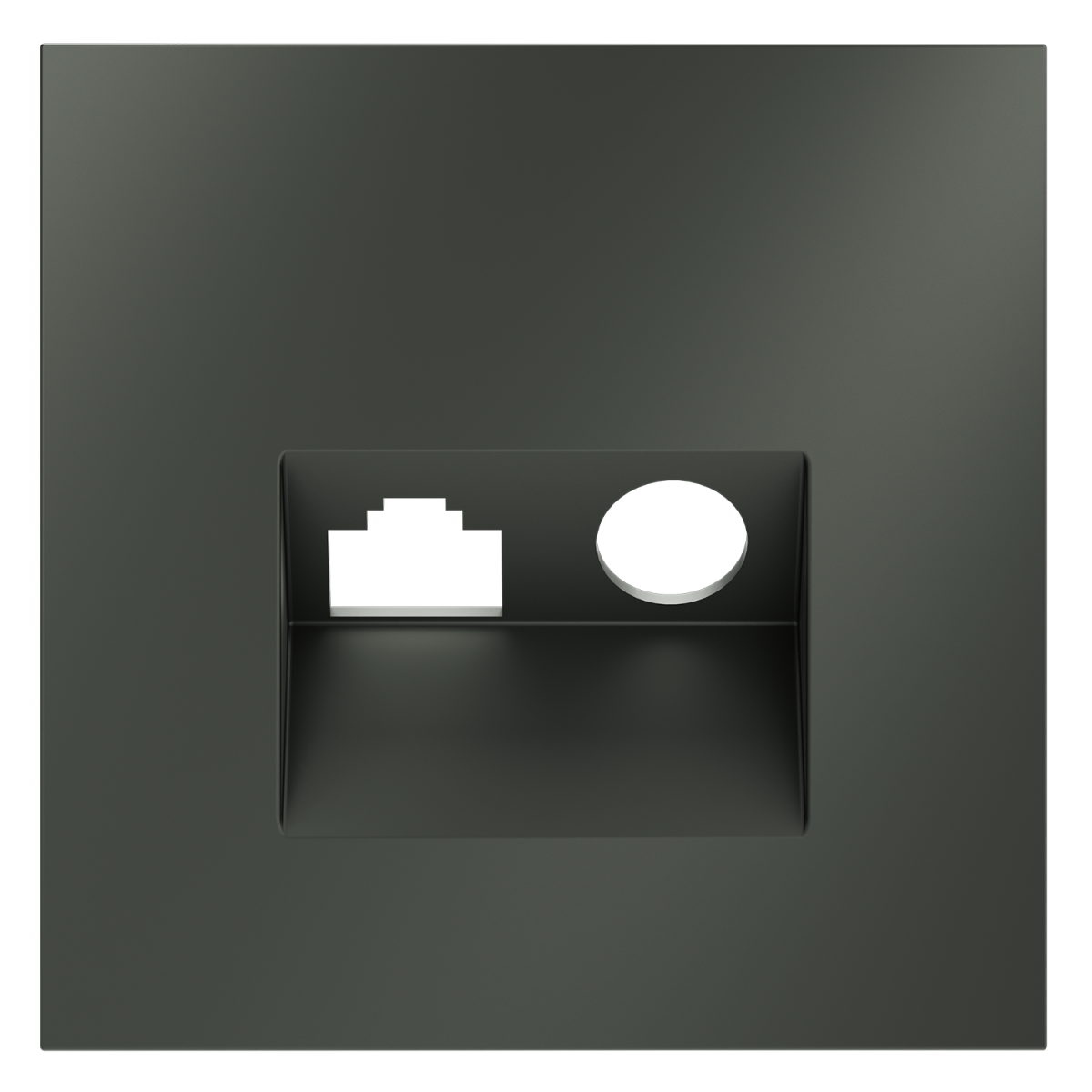 Накладка для розетки TV+RJ45 кат. 6 Voltum S70 (титан) VLS002706