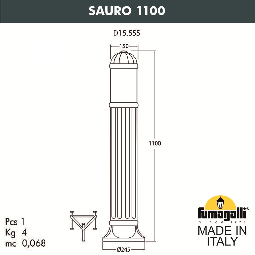 Ландшафтный светильник Fumagalli Sauro D15.555.000.VYF1R
