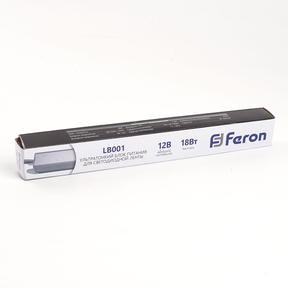 Трансформатор для светодиодной ленты Feron LB001 18Вт 12В IP20 48010