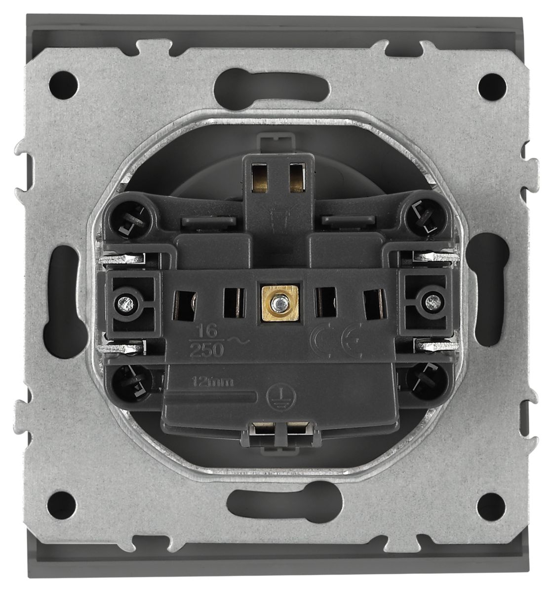 Розетка Эра Arktik 16-2103-06 с заземлением 2P+E Schuko со шторками с крышкой 16А-250В графит Б0070439