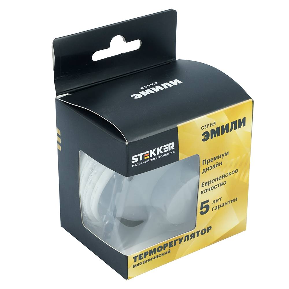Терморегулятор механический Stekker Эмили RSW00-5120-10 платиново-серый, soft touch 50712