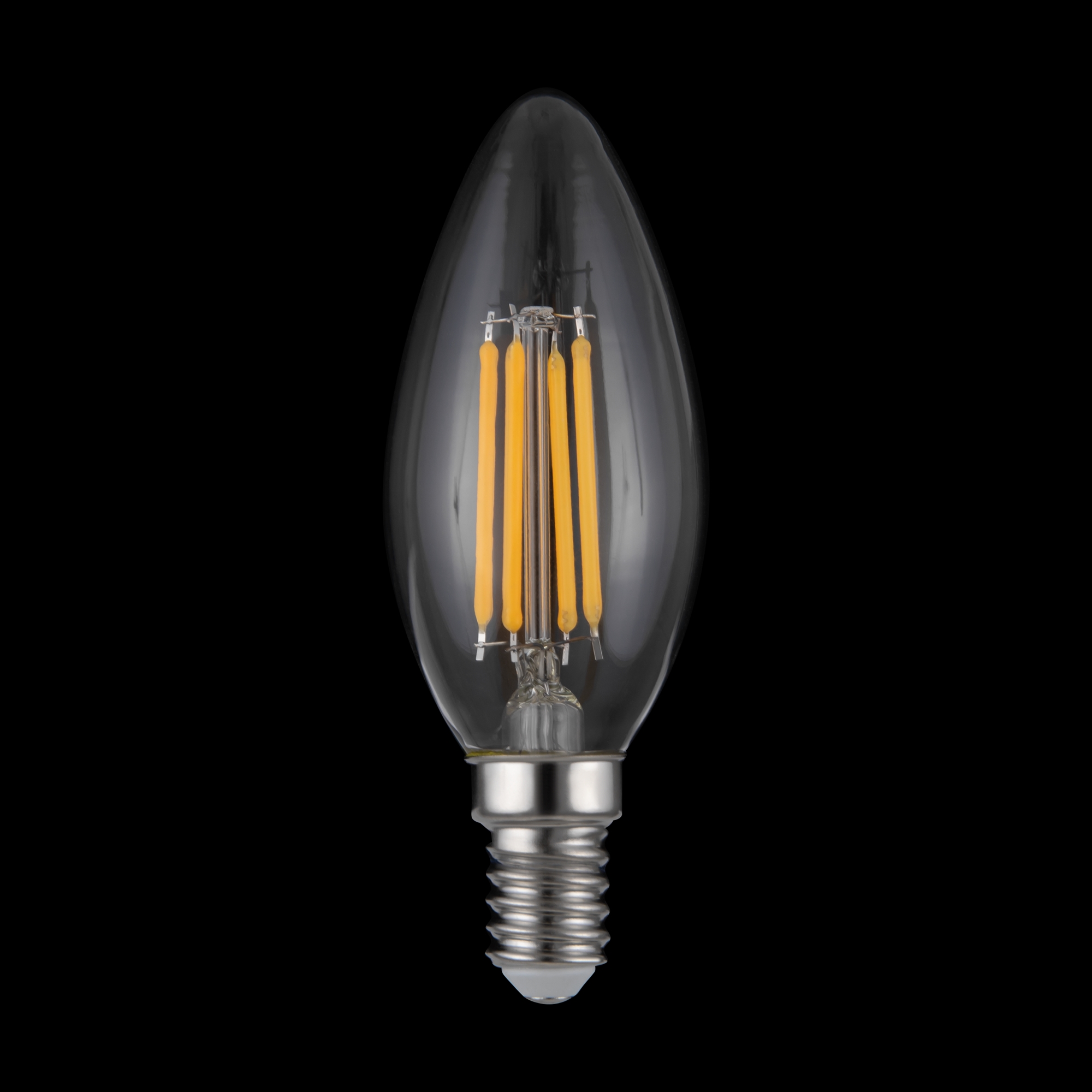 Лампа светодиодная филаментная диммируемая Voltega E14 5W 3000K свеча прозрачная 8460