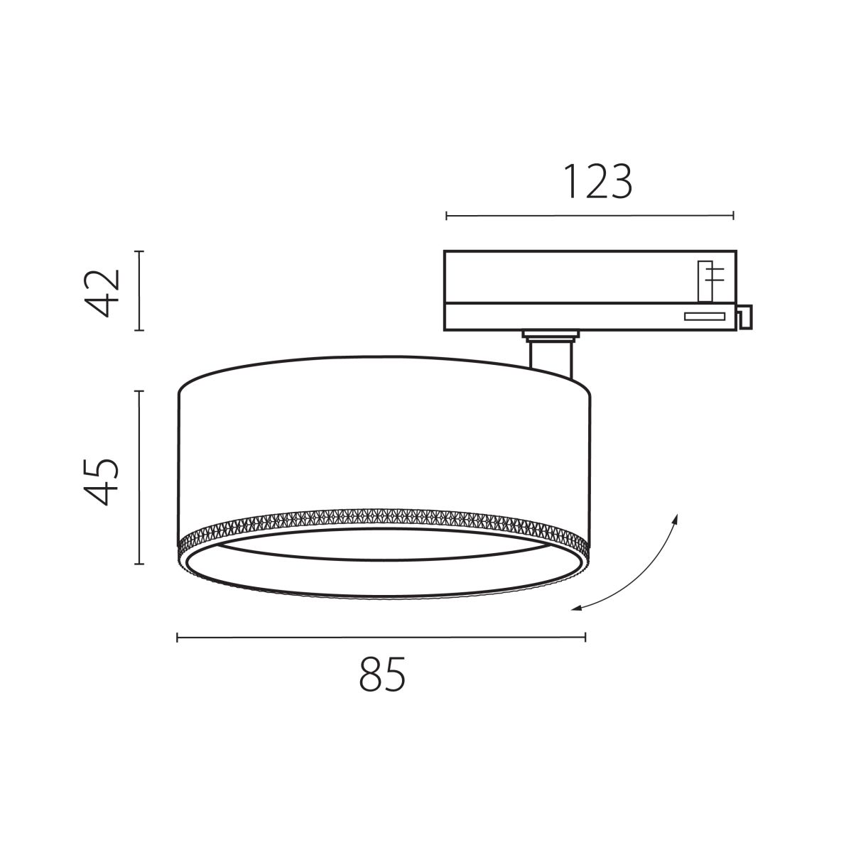 Трековый трехфазный светильник Quattro LED 60G с адаптером Lightstar Alta Pro A5546QT60G