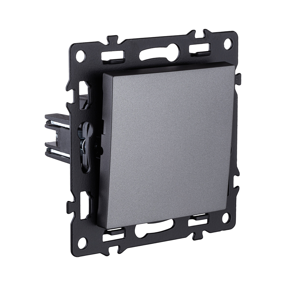 Выключатель 1-клавишный перекрестный 10А/250В, серый Kollinger Asthetik AS-003GY