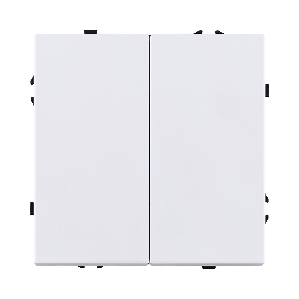 Выключатель кнопочный 2-клавишный 10А/250В, белый матовый Kollinger Eclipse EC-025WH