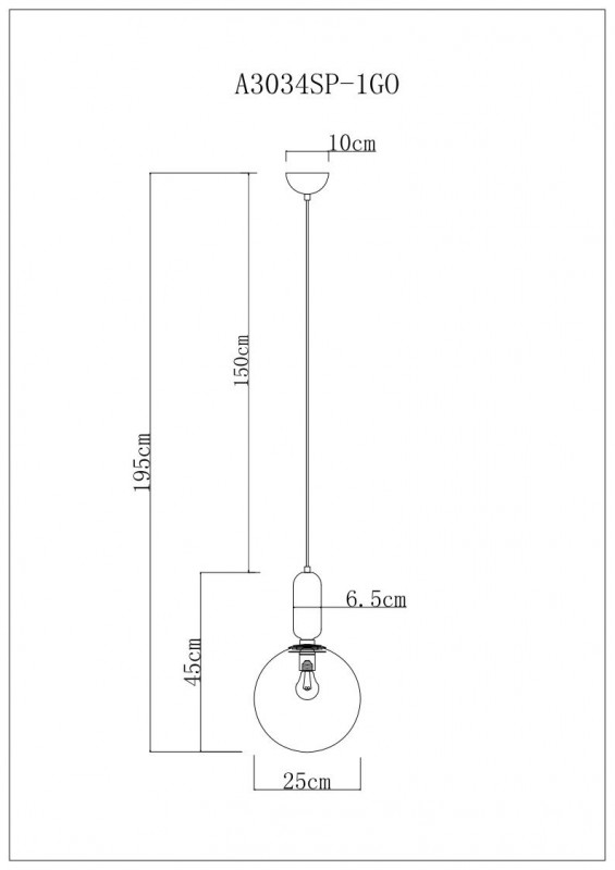 Подвесной светильник ARTE Lamp A3034SP-1GO