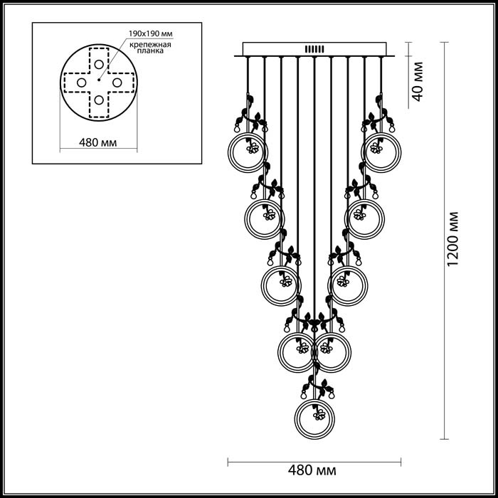 Подвесная светодиодная люстра Odeon Light Fiuggi 4036/54L