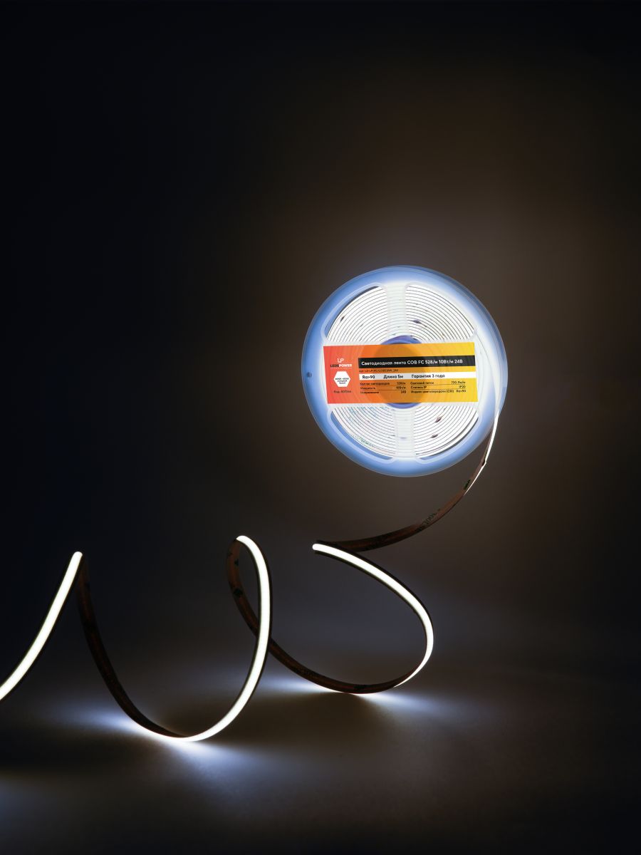 Светодиодная лента LEDS POWER COB FC 528/м (10Вт/м) 24В холодная 007366