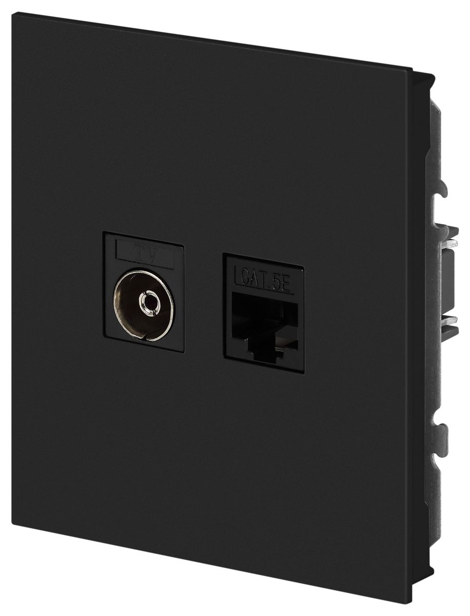 Розетка Эра Arktik 16-3110-05 комбинированная RJ45+TV антрацит Б0070498