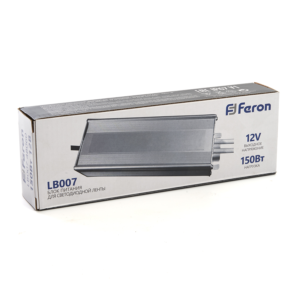 Трансформатор для светодиодной ленты Feron LB007 150Вт 12В IP67 48060