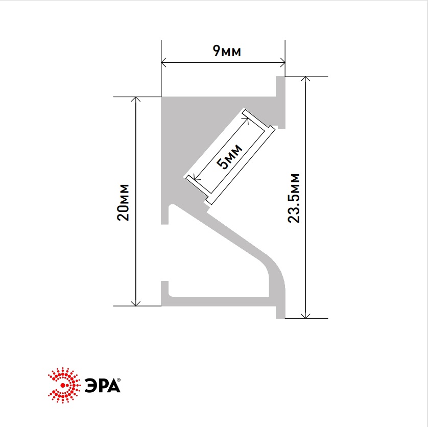 Комплект с врезным анодированным профилем Эра 2309 Б0062836