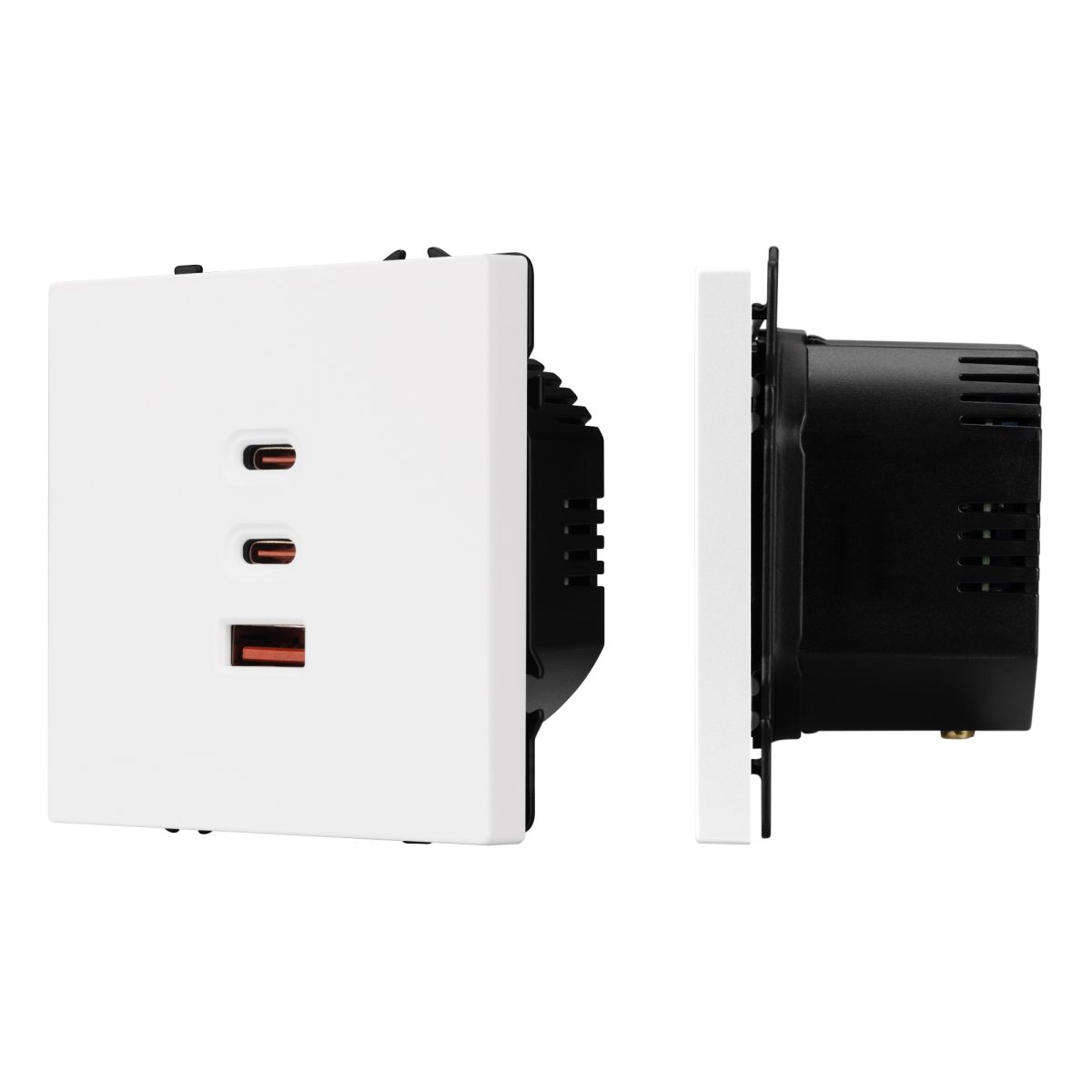 USB Розетка тип А+С+С софт-тач белый кварц Arlight SCT-MUACC-SFPL-FC-WH (65W, QC3) 061839(1)