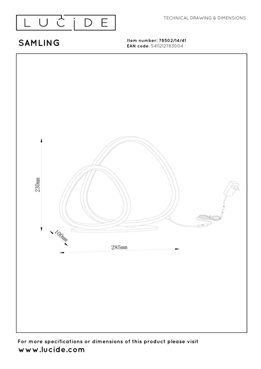 Настольная лампа Lucide Samling 78502/14/41
